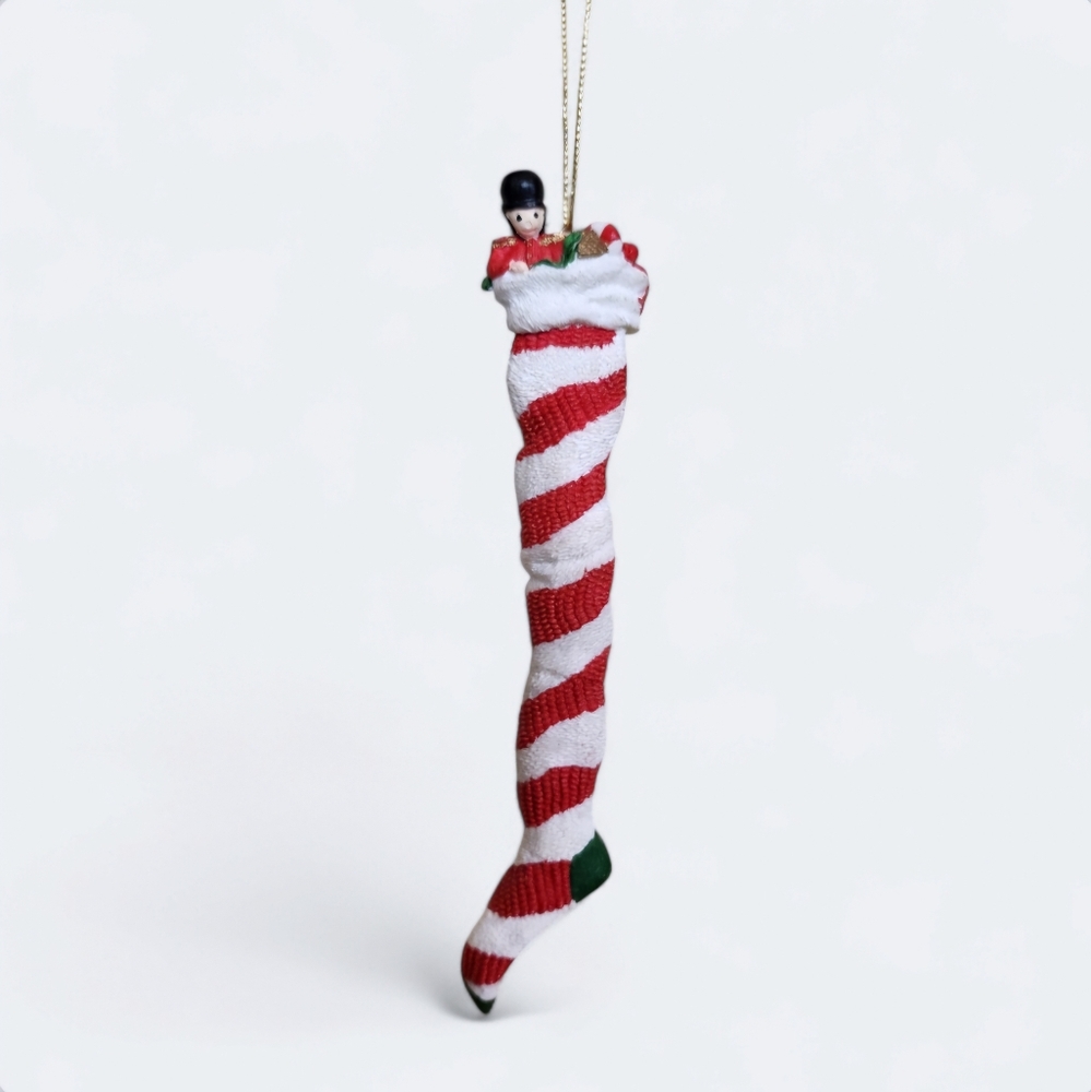 Vintage Christmas Toy Long Stocking Ornament